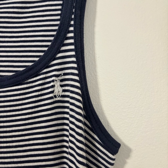 Ralph Lauren Sport Striped Ribbed Tank Dress - Navy/White - Picture 3 of 6